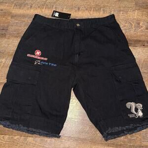 Black Cargo Shorts New World Depression